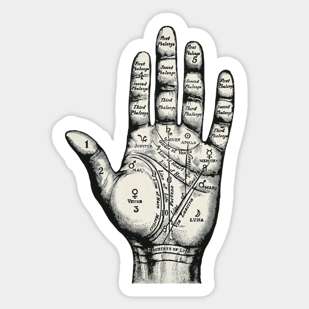 Palmistry etching design Sticker by kaliyuga